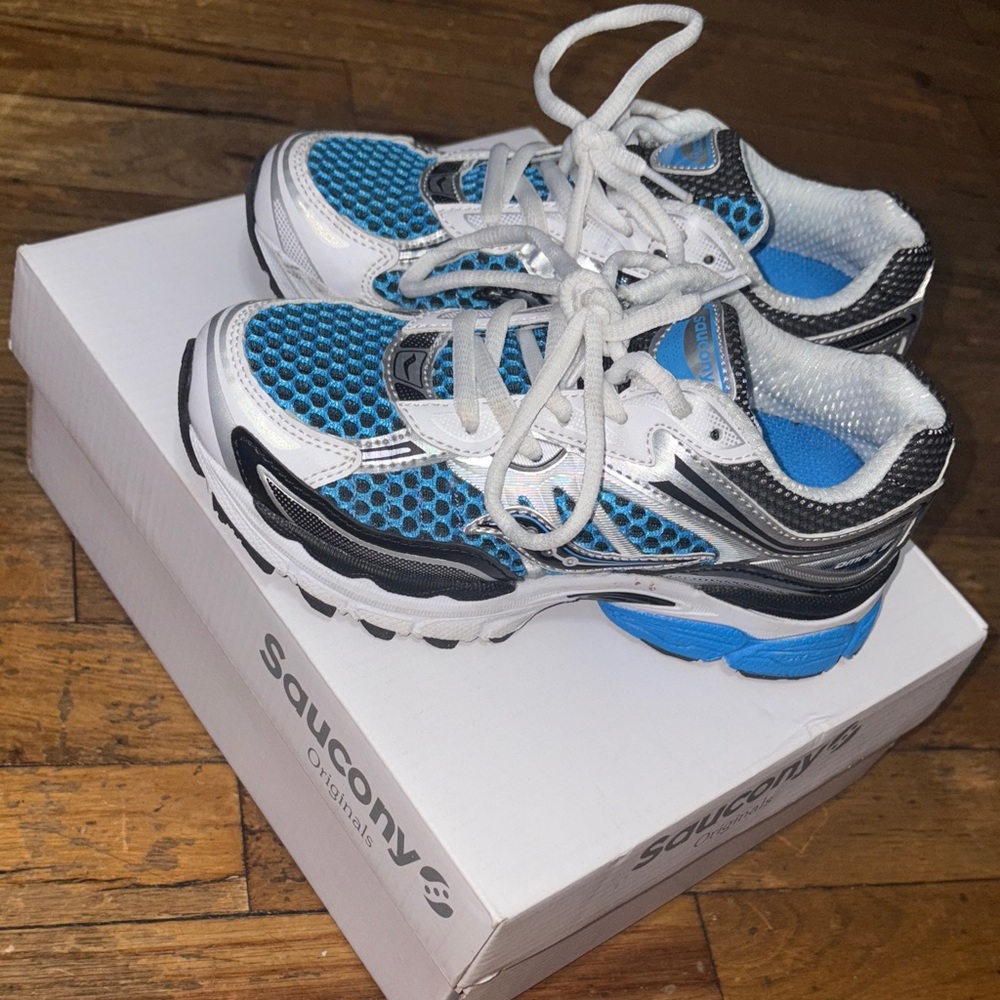 Saucony Kids Blue and White Running Shoes - Size: 1